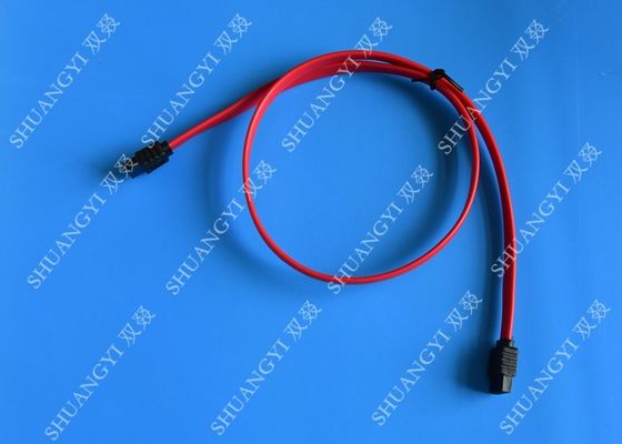 China Rojo cables de datos de encargo de SATA de 18 pulgadas SATA III 6,0 Gbps para las unidades de CD azules del DVD de Ray proveedor