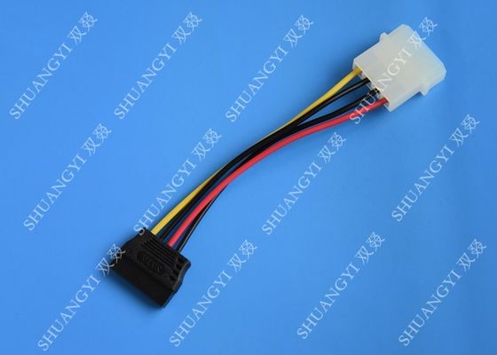 China Hembra del cable de transmisión del Pin de Molex 4 a del disco duro de 15 Pin SATA a la longitud masculina 500m m proveedor
