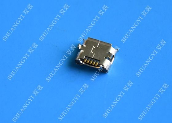 China Conector USB micro de la prenda impermeable del puerto del soporte del PWB de 5 Pin SMT, conector USB femenino del micrófono B proveedor