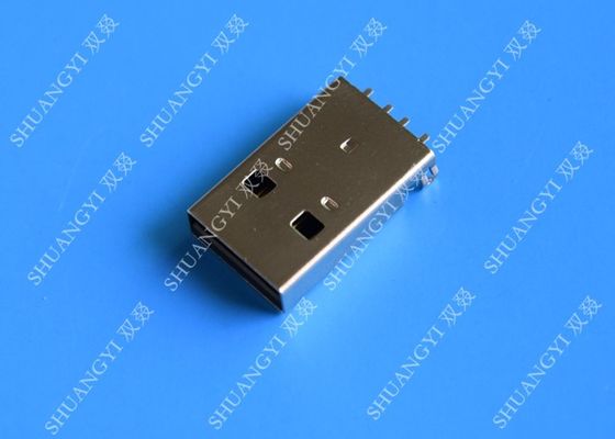 China USB 2,0 un conector masculino de la carga por USB, conector del PWB del Pin de la soldadura 4 del montaje de Jack del enchufe proveedor