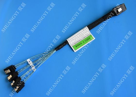 China El mini SAS serial de 30 AWG ató el cable de SCSI, 36P SFF 8087 al cable del desbloqueo de SATA con el cierre proveedor